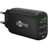 goobay USB-C PD GaN Multiport snellader (65 W) Zwart, 2x USB-C, 1x USB-A, Power Delivery, QuickCharge