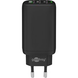 goobay USB-C PD GaN Multiport snellader (65 W) Zwart, 2x USB-C, 1x USB-A, Power Delivery, QuickCharge