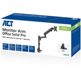 ACT Connectivity Monitorarm office solid pro, mechanische veer, 1 monitor Zwart
