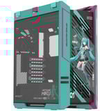 ASUS ROG Strix Helios II Hatsune Miku Edition midi tower behuizing Turquoise/roze | 4x USB-A | 2x USB-C | RGB | Tempered Glass