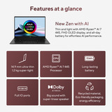 ASUS Zenbook 14 UM3406GA-QD031W 14"  Copilot+ laptop Zwart | Ryzen AI 7 445 | Radeon 840M | 32 GB | 1 TB SSD