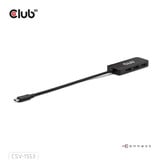 Club 3D USB-C naar Triple DisplayPort MST Hub Zwart, 4K60Hz