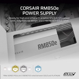 Corsair RM850e White refurbished modulaire 850 watt voeding  Wit, 1x 12V-2x6, 2x PCIe
