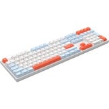 HelloGanss HS108T White Feather RGB mechanisch toetsenbord Wit, US lay-out (QWERTY), Gateron Yellow, 100%, RGB leds, PBT Doubleshot keycaps, hot swap, 2,4 GHz / Bluetooth / USB-C