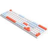 HelloGanss HS108T White Feather RGB mechanisch toetsenbord Wit, US lay-out (QWERTY), Gateron Yellow, 100%, RGB leds, PBT Doubleshot keycaps, hot swap, 2,4 GHz / Bluetooth / USB-C