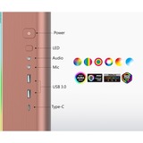 Montech KING 95 PRO midi tower behuizing Roségoud/wit | 2x USB-A | 1x USB-C | RGB | Tempered Glass