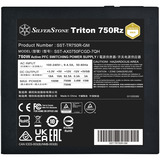 SilverStone Triton 750Rz, 750 Watt voeding  Zwart, 1x 12-Pin High Power GPU, 3x PCIe, Kabel-Management