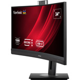 ViewSonic VG3457CV Curved Video Conferencing Docking Monitor 34" UltraWide  Zwart, 2x HDMI, 1x DisplayPort, USB-C, USB-A, LAN, 100 Hz, 1500R