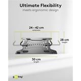 goobay Laptophouder voor monitorarm,10 tot 15,6 inch standaard Zwart