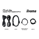iiyama ProLite XB2797QSNPH-B1 27" monitor Zwart, HDMI, DisplayPort, USB-C, LAN, Audio, Webcam
