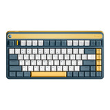 Iqunix A80 Explorer Wireless Mechanical Keyboard, gaming toetsenbord Donkerblauw/donkergeel, US lay-out, Gateron Brown, RGB leds, 80% (TKL), Hot-swappable, PBT, 2.4GHz | Bluetooth 5.1 | USB-C