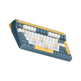 Iqunix A80 Explorer Wireless Mechanical Keyboard, gaming toetsenbord Donkerblauw/donkergeel, US lay-out, Gateron Brown, RGB leds, 80% (TKL), Hot-swappable, PBT, 2.4GHz | Bluetooth 5.1 | USB-C