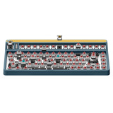 Iqunix A80 Explorer Wireless Mechanical Keyboard, gaming toetsenbord Donkerblauw/donkergeel, US lay-out, Gateron Brown, RGB leds, 80% (TKL), Hot-swappable, PBT, 2.4GHz | Bluetooth 5.1 | USB-C