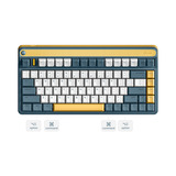 Iqunix A80 Explorer Wireless Mechanical Keyboard, gaming toetsenbord Donkerblauw/donkergeel, US lay-out, Gateron Brown, RGB leds, 80% (TKL), Hot-swappable, PBT, 2.4GHz | Bluetooth 5.1 | USB-C