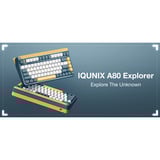 Iqunix A80 Explorer Wireless Mechanical Keyboard, gaming toetsenbord Donkerblauw/donkergeel, US lay-out, Gateron Brown, RGB leds, 80% (TKL), Hot-swappable, PBT, 2.4GHz | Bluetooth 5.1 | USB-C