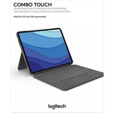 Logitech Combo Touch for iPad Pro 12.9-inch (5th generation), toetsenbord Beige, US lay-out