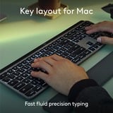 Logitech MX Keys S for Mac toetsenbord Lichtgrijs, US-International lay-out (QWERTY), 100%, Bluetooth Low Energy