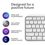 Logitech MX Keys S for Mac toetsenbord Lichtgrijs, US-International lay-out (QWERTY), 100%, Bluetooth Low Energy