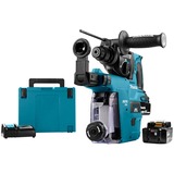 Makita DHR242RTJW 18 V Combihamer boorhamer Blauw/zwart, Incl. 2x 5,0 Ah accu, snellader, stofafzuiging, Mbox4