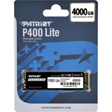 Patriot P400 Lite 4 TB SSD Zwart/wit, P400LP4KGM28H, PCIe 4.0 x4, NVMe 1.4, M.2 2280