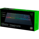 Razer Ornata V3 TKL RGB mechanisch gaming toetsenbord Zwart, US lay-out (QWERTY), Razer Hybrid-Mecha-Membrane, 80% (TKL)	