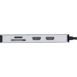 Targus USB-C Dual HDMI 4K Dockingstation Zilver, Power Delivery 100W, USB-C, HDMI, 4K
