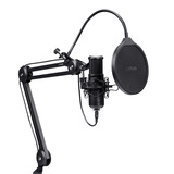 Trust GXT270 Emita+ II+ Streamingmicrofoon & Arm Zwart, Uitschuifbare arm