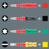 Wera Kraftform Kompakt VDE RVS 17 extra slim 1 Tool Finder, 17‑delig schroevendraaier Rood/blauw