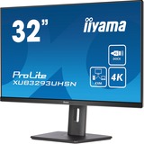 iiyama ProLite XUB3293UHSN-B5 31.5" 4K Ultra HD monitor Zwart, 1x DisplayPort, 1x HDMI, 1x USB-C, 2x USB-A, 1x RJ-45