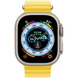 Apple Watch Ultra smartwatch 49mm, Geel Ocean-bandje, Titanium, GPS + Cellular