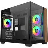 Cooler Master  midi tower behuizing Zwart/houtkleur | 2x USB-A | 1x USB-C | Window