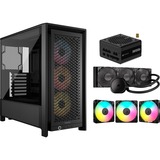 Corsair ICUE Bundle midi tower behuizing Zwart | 2x USB-A | 1x USB-C | RGB | Tempered Glass