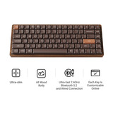 Keychron K3 Max-H3W All-Wood Special Edition RGB mechanisch toetsenbord Houtkleur, US lay-out (QWERTY), Keychron Milk POM Brown, 75%, RGB leds, 75%, Double-shot PBT, hot swap, 2.4GHz | Bluetooth 5.1 | USB-C