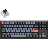 Keychron V3-C3, gaming toetsenbord Zwart/transparant, US lay-out, Keychron K Pro Brown, RGB leds, TKL, Double-shot PBT, hot swap, Knob