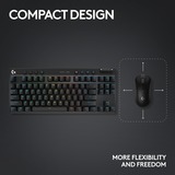 Logitech PRO X TKL RGB mechanisch gaming toetsenbord Zwart, US-International lay-out (QWERTY), GX Brown, 80% (TKL)	, RGB leds, PBT Doubleshot keycaps, 2,4 GHz | Bluetooth | USB-C