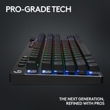 Logitech PRO X TKL RGB mechanisch gaming toetsenbord Zwart, US-International lay-out (QWERTY), GX Brown, 80% (TKL)	, RGB leds, PBT Doubleshot keycaps, 2,4 GHz | Bluetooth | USB-C
