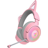 Razer Kraken Kitty V3 Pro Quartz over-ear gaming headset Roze/grijs