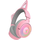 Razer Kraken Kitty V3 Pro Quartz over-ear gaming headset Roze/grijs