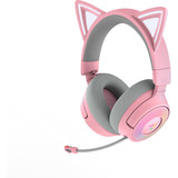 Razer Kraken Kitty V3 Pro Quartz over-ear gaming headset Roze/grijs