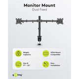 goobay Monitor Mount Dual Flex 17 - 32 inch (43 - 81 cm), max. 8 kg monitorarm Zwart