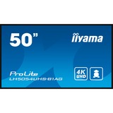 iiyama ProLite LH5054UHS-B1AG 50" 4K Ultra HD Public Display Zwart (mat), 4K UHD, VGA, DVI, HDMI, DisplayPort, Audio, LAN, WiFi, USB