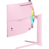 Arozzi Nova Curved 49" UltraWide gaming monitor Roze, 165 Hz, 1x DisplayPort, 2x HDMI, 1x USB-C, Audio, Adaptive Sync