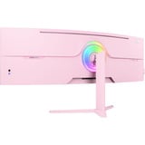 Arozzi Nova Curved 49" UltraWide gaming monitor Roze, 165 Hz, 1x DisplayPort, 2x HDMI, 1x USB-C, Audio, Adaptive Sync