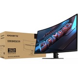 GIGABYTE GS32QCA 31.5" curved gaming monitor Zwart, HDMI, DisplayPort, 180 Hz