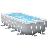 Intex Frame Pool Set Prisma Rectangular 400 x 200 x 122cm zwembad Lichtgrijs/blauw, Patroonfiltersysteem
