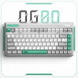 Iqunix OG80 Wormhole Wireless Mechanical Keyboard, gaming toetsenbord Grijs/groen, US lay-out, Cherry MX Brown, RGB leds, 80% (TKL), Hot-swappable, PBT, 2.4GHz | Bluetooth 5.1 | USB-C