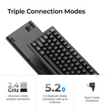 Keychron K4 Ultra 8K Wireless Custom Mechanical Keyboard Zwart, US lay-out (QWERTY), Keychron Apex Red, 96%, RGB leds, OSA Double-shot PBT, USB-C | 2.4 GHz | Bluetooth 5.2
