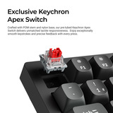 Keychron K4 Ultra 8K Wireless Custom Mechanical Keyboard Zwart, US lay-out (QWERTY), Keychron Apex Red, 96%, RGB leds, OSA Double-shot PBT, USB-C | 2.4 GHz | Bluetooth 5.2
