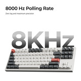 Keychron Q3 Ultra-M4 8K Wireless Custom Mechanical Keyboard Zwart, US lay-out (QWERTY), Keychron Silk POM Banana, 80% (TKL)	, 80% (TKL), RGB, Hot swap, 8K, 2.4 GHz / Bluetooth 5.2 / USB-C
