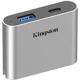 Kingston Workflow USB miniHub dockingstation Zilver/zwart, USB-C, USB-A